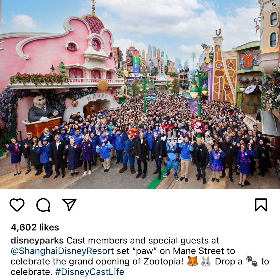 @disneyparks
Cast members and special guests at @ShanghaiDisneyResort set “paw” on Mane Street to celebrate the grand opening of Zootopia! 🦊🐰 Drop a 🐾 to celebrate. #DisneyCastLife