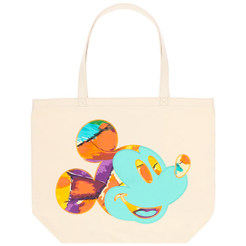 tote bag from Tokyo Disney Resort made from recycled materials with colorful Mickey Mouse design