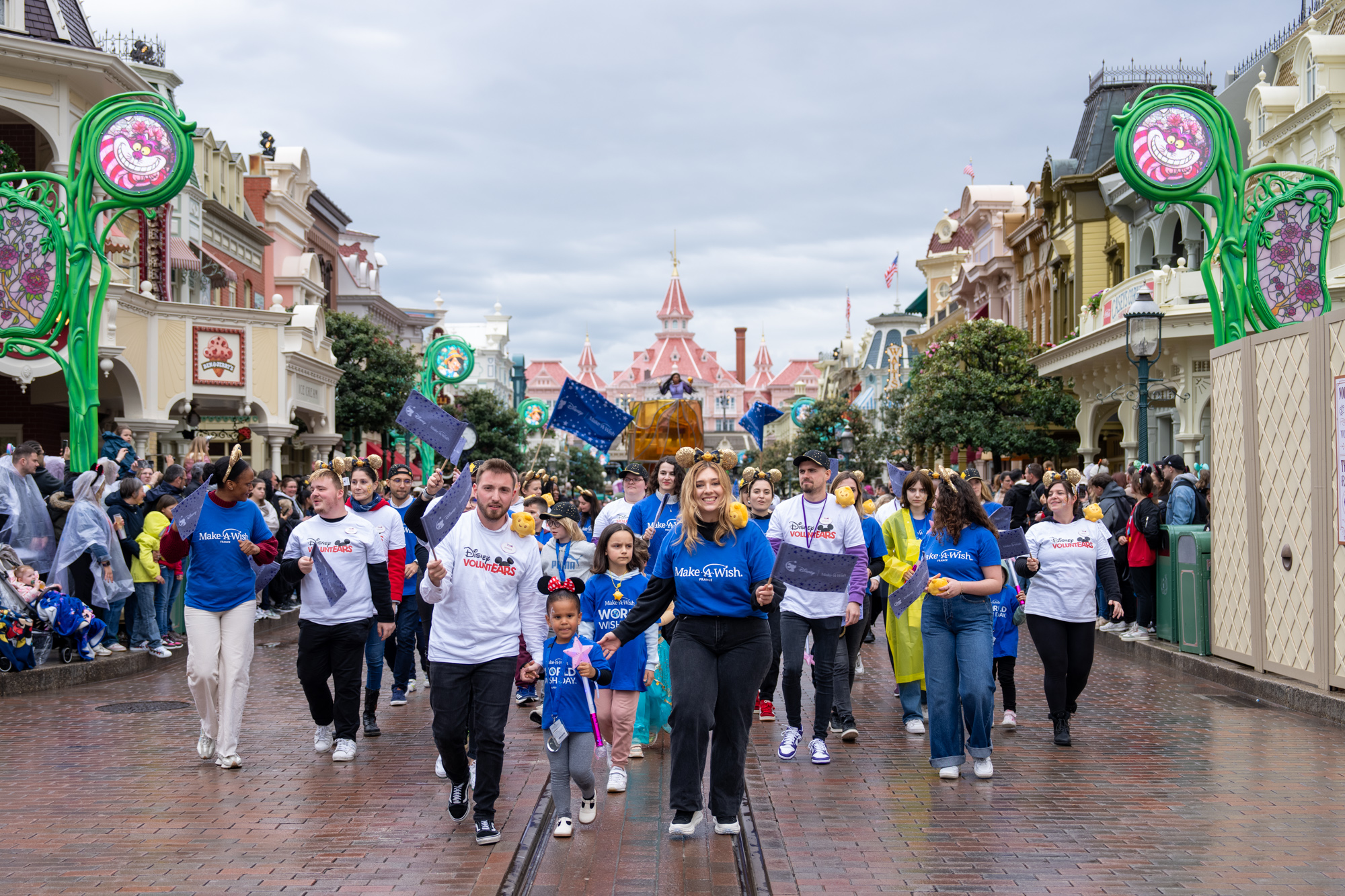 Wish kids walk in parade at Disneyland Paris