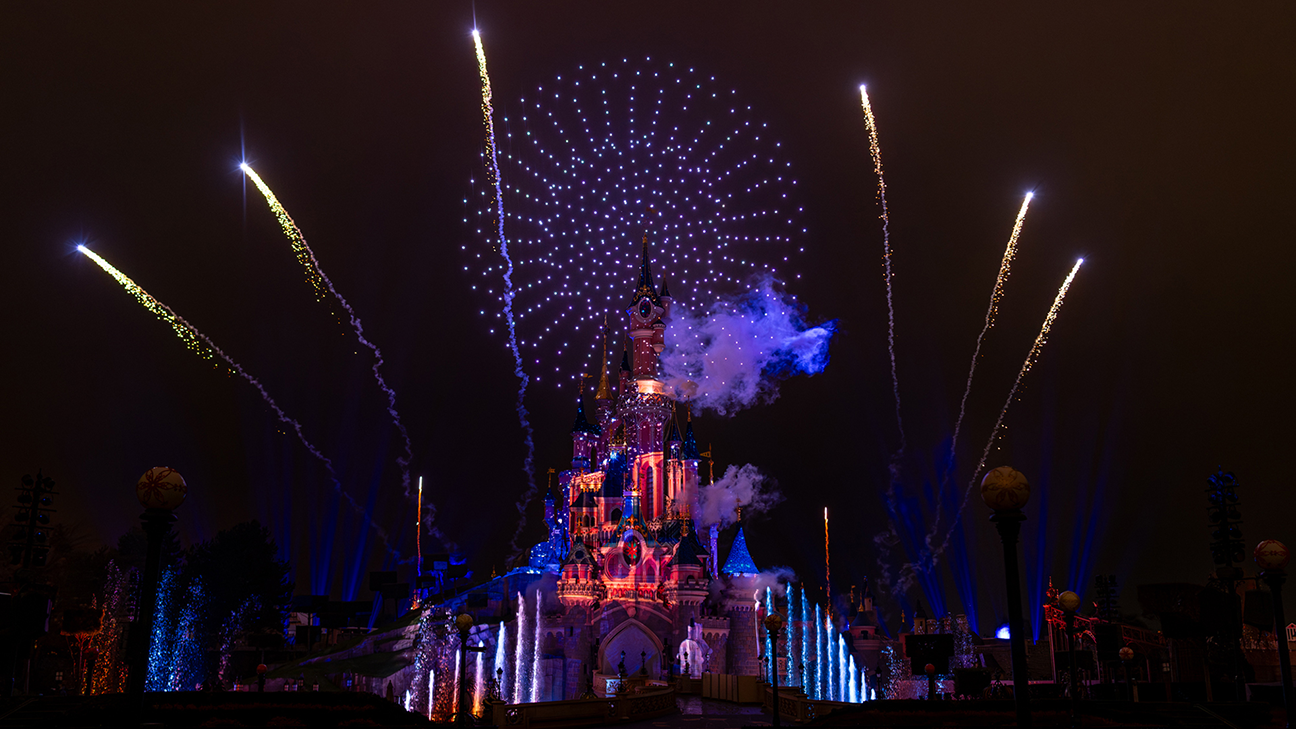 Fireworks show at Disneyland Paris