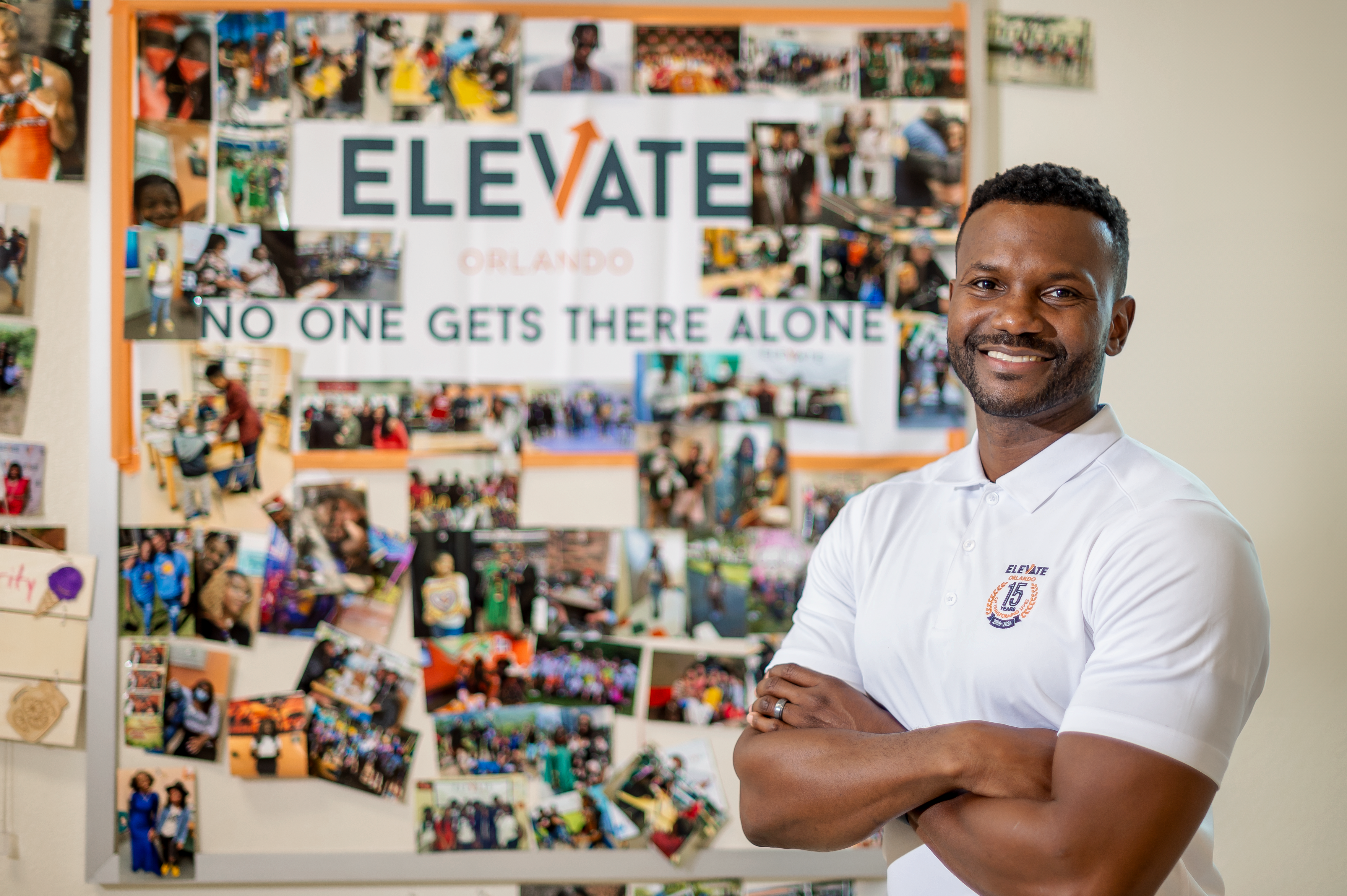 Elevate Founder stands proudly inside the organization’s center.