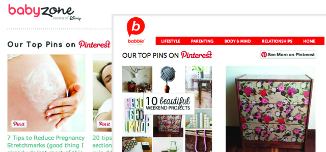 Babble, Baby Zone Launch “Top Pin” Pages with Pinterest API