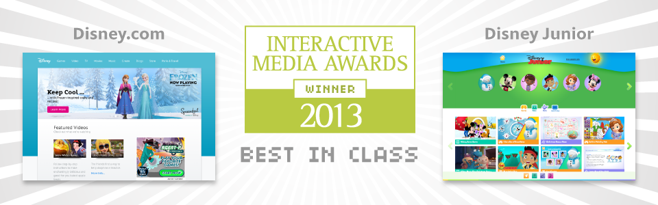 Disney.com and DisneyJunior.com Win “Best in Class” at the Interactive Media Awards