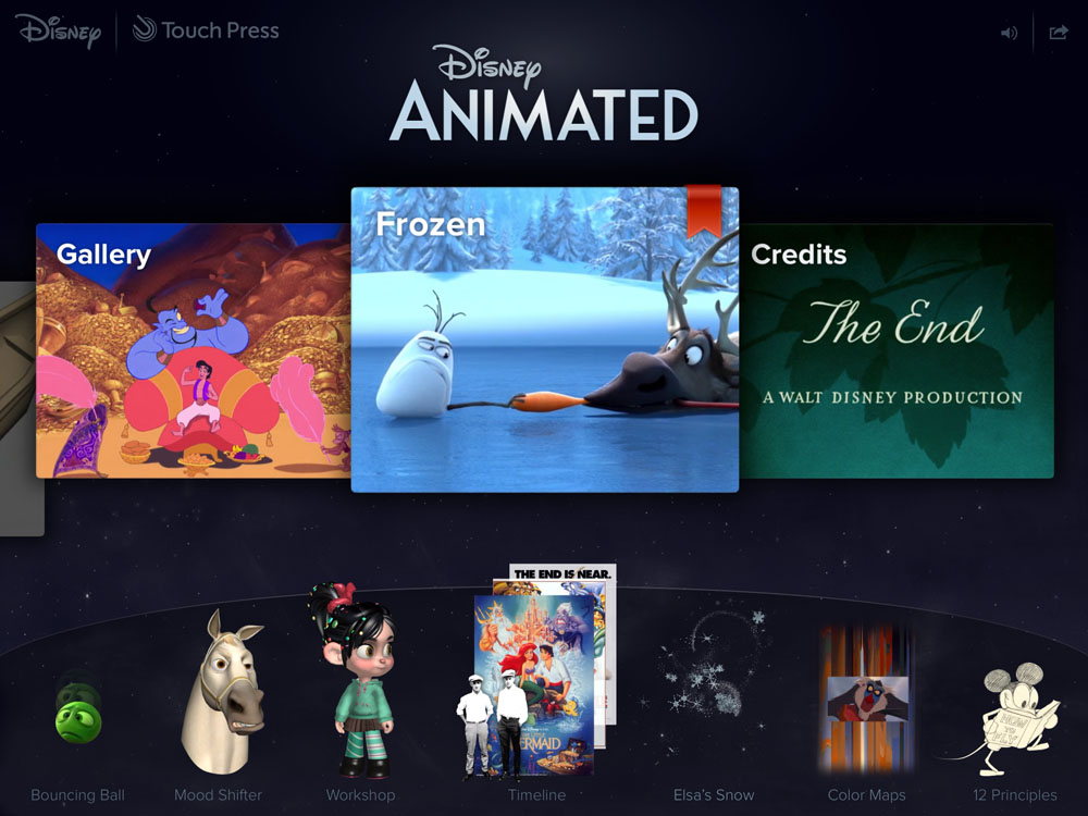 New ‘Disney Animated’ App Brings 90 Years of Animation to Life Through The Power of the iPad