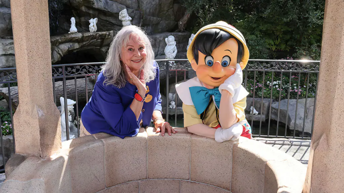 Debby and Pinocchio at the wishing well.