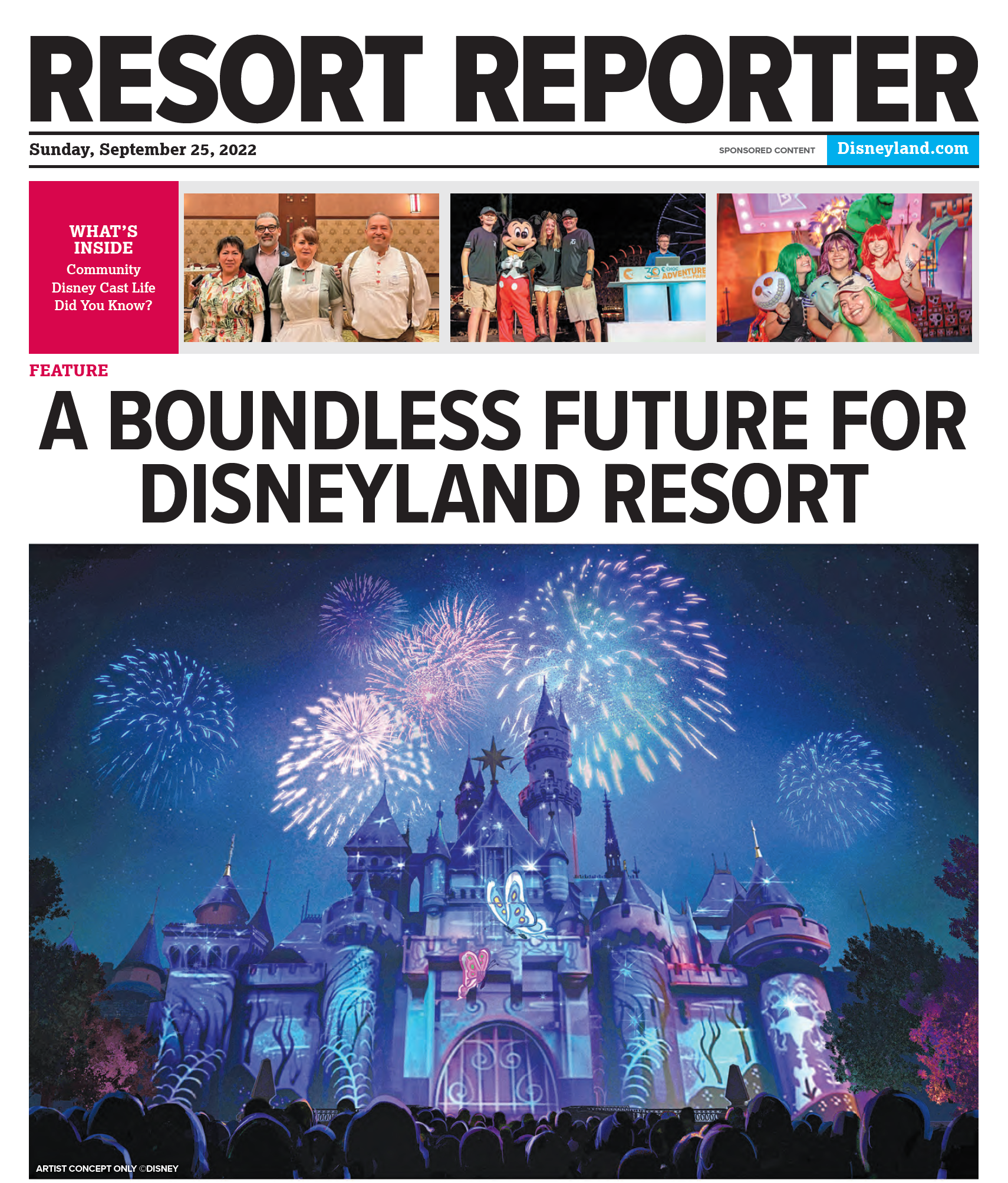 Resort Reporter Newspaper Image with Sleeping Beauty Castle