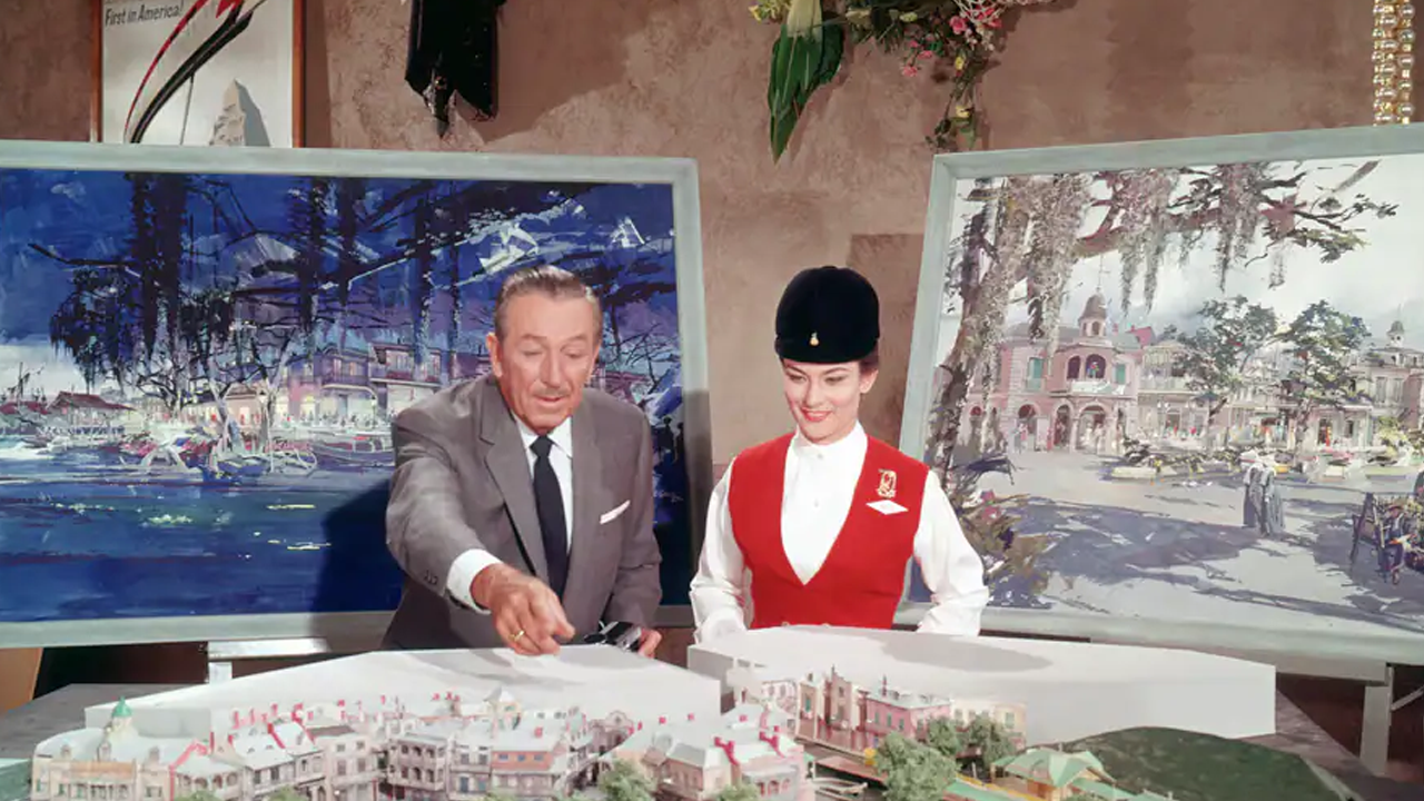 Julie with Walt Disney filming the 10th Anniversary Special.