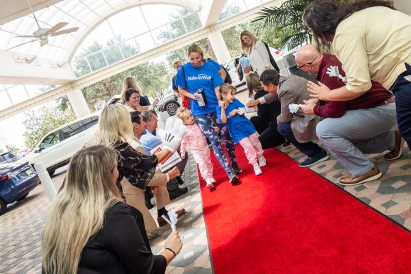 Make A Wish Families arrive on the red carpet for the Once Upon A Wish Party in Orlando, Florida.