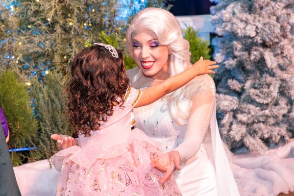 Queen Elsa hugs Make a Wish kid