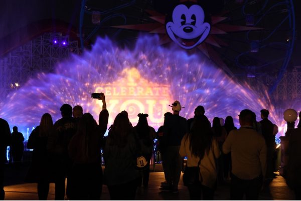 nighttime spectacular at Disneyland service celebration