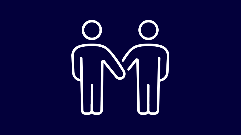 illustration of two stick figures shaking hands