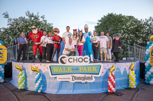 Disneyland Resort President, Ken Potrock, Disney Ambassadors of Disneyland Resort, Raul Aquino Rojas and Jada Young, join City of Anaheim officials and CHOC Supporters at the 2024 CHOC Walk in the Park. 