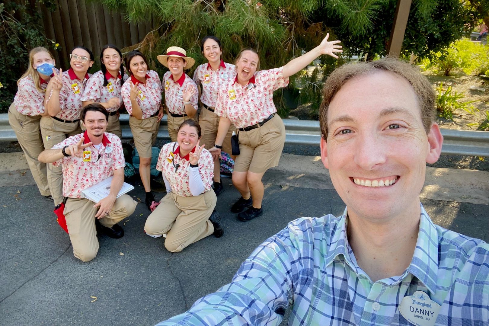 Danny Chase stands with his former Entertainment cast members colleagues.