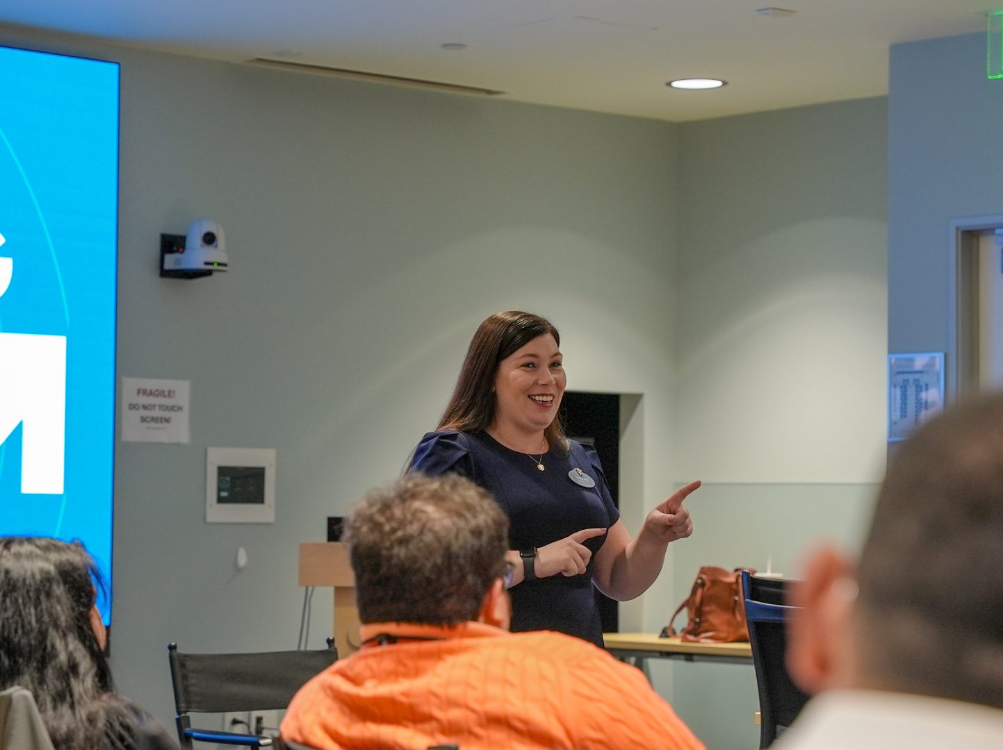 Emerging Leaders Program Manager Valerie Means facilitating one of the courses offered to new leaders.