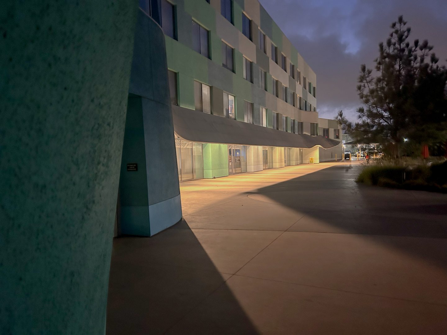 Of the many energy-efficient lights around Disneyland Resort, LED canopy lights can be found on the Team Disney Anaheim office building.