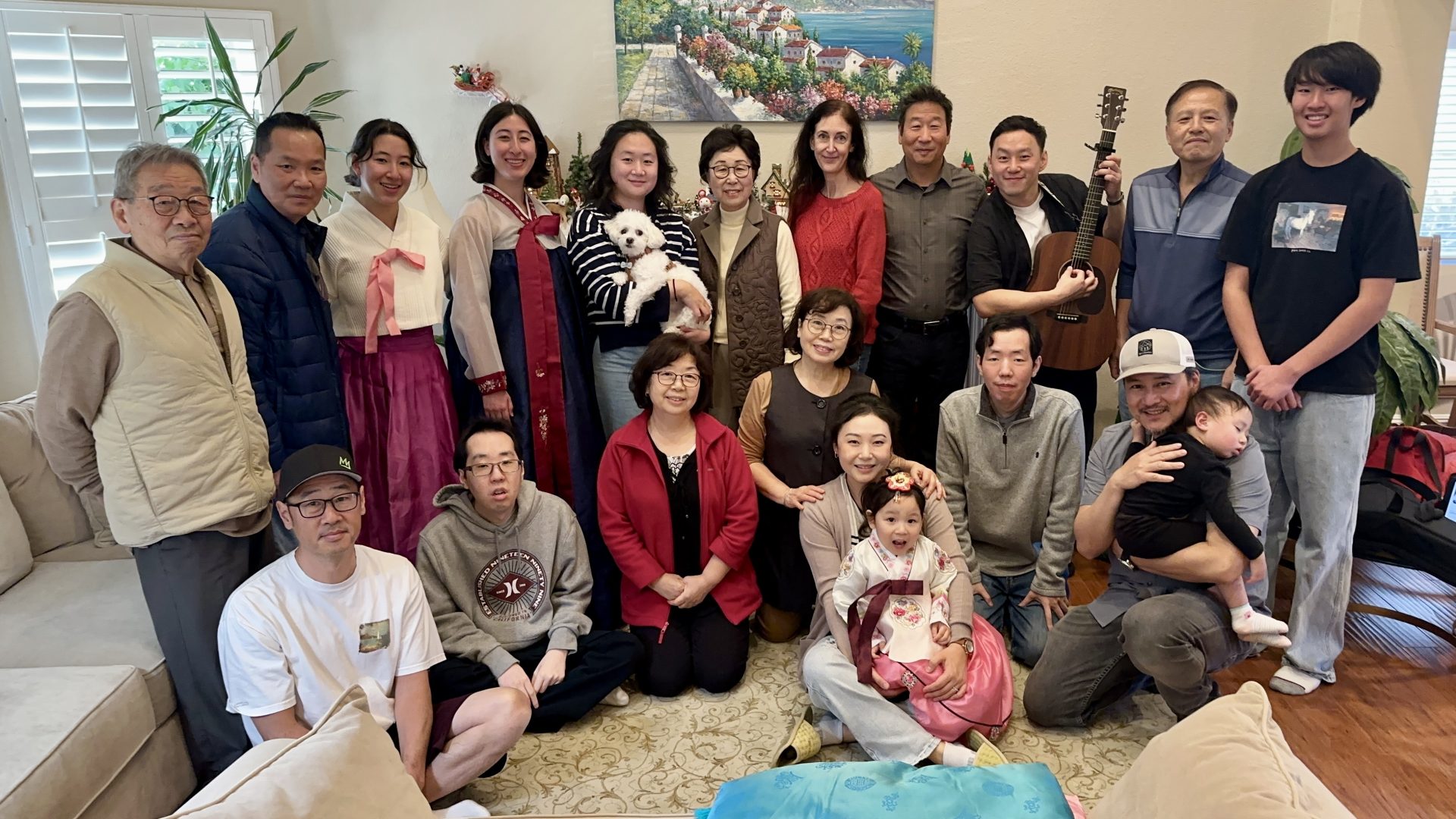 Grace with her extended family in California, celebrating New Year’s Day 2025 together.