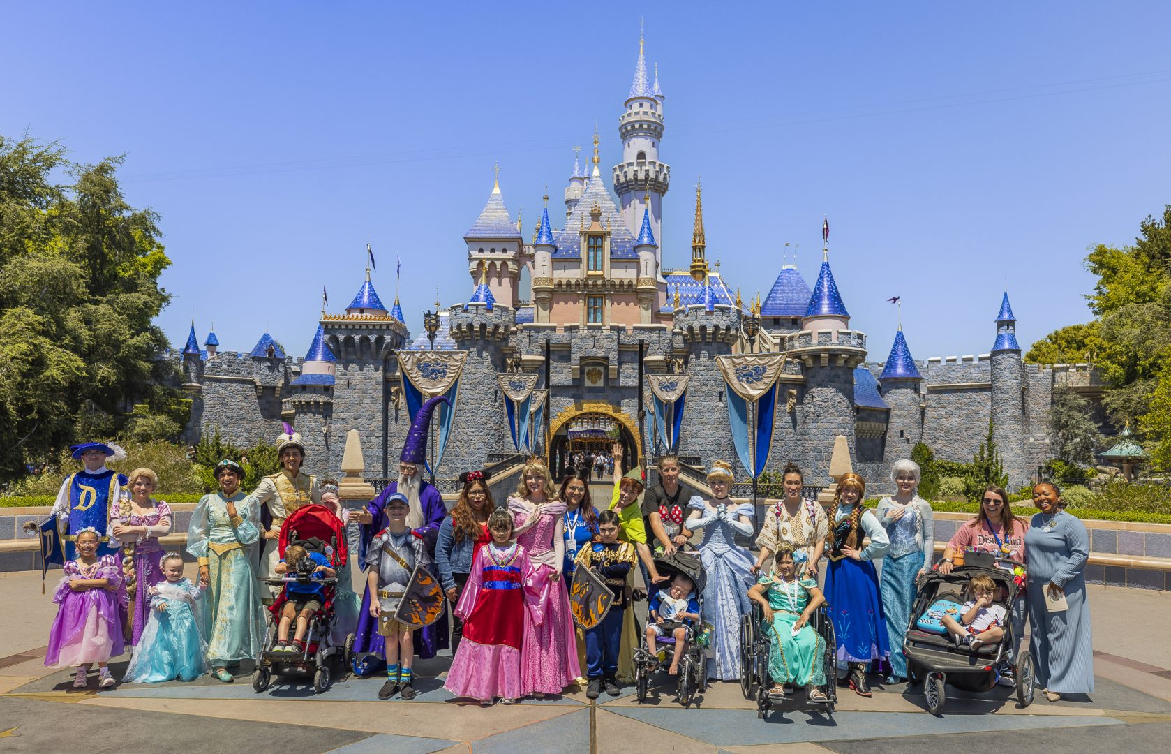 As the conclusion of the day’s event, each Make-A-Wish participant was introduced as royalty during a magical procession in front of Sleeping Beauty Castle with their favorite characters.