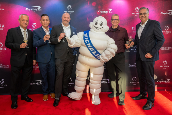 Pictured are John Berko, director of food & beverage for Walt Disney World Resorts, Executive Chef Kevin Chong, Chef de Cuisine Matthew Sowers, Culinary Director Scott Hunnel and Sommelier Israel Perez, maître d’hotel. Perez was also honored with an 2024 Florida Service Award during the ceremony. (Steven Diaz, Photographer)